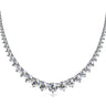 3 Prong Graduated Necklace – Radiant Lab Diamond Necklace in 18K Gold | Just Brilliant