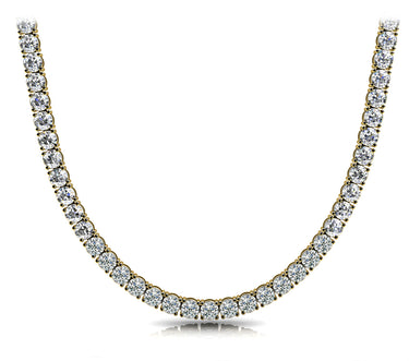 4-Prong Tennis Necklace – Lab Diamond Necklace in 18K Gold | Just Brilliant – detail view