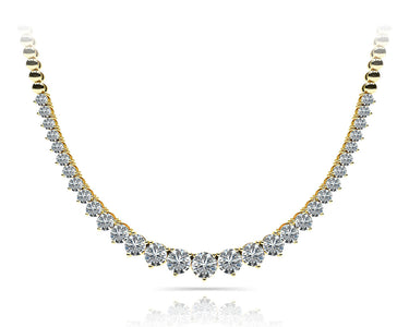 3 Prong Graduated Necklace – Lab Diamond Necklace in 18K Gold | Just Brilliant – detail view