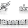 Half Bezel In Line Tennis Bracelet – Radiant Lab Diamond Tennis Bracelet in 18K Gold | Just Brilliant