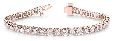 4 Prong In Line Tennis Bracelet – Lab Diamond Tennis Bracelet in 18K Gold | Just Brilliant – close-up view