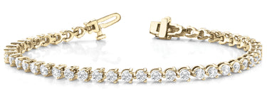 3-Prong Tennis Bracelet – Lab Diamond Tennis Bracelet in 18K Gold | Just Brilliant – detail view