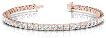 Prong Set In-Line Tennis Bracelet – Lab Diamond Tennis Bracelet in 18K Gold | Just Brilliant – close-up view
