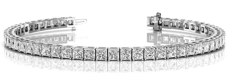 Cushion Shape Prong Set Inline Tennis Bracelet – Cushion Lab Diamond Tennis Bracelet in 18K Gold | Just Brilliant