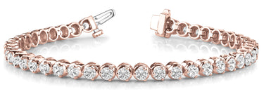 3-Prong Tennis Bracelet – Lab Diamond Tennis Bracelet in 18K Gold | Just Brilliant – close-up view