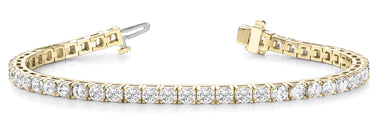 4-Prong Tennis Bracelet (Round) – Round Lab Diamond Tennis Bracelet in 18K Gold | Just Brilliant – detail view