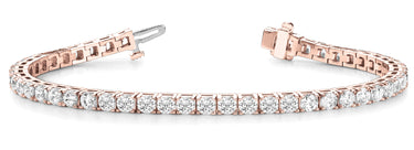4-Prong Tennis Bracelet (Round) – Round Lab Diamond Tennis Bracelet in 18K Gold | Just Brilliant – close-up view