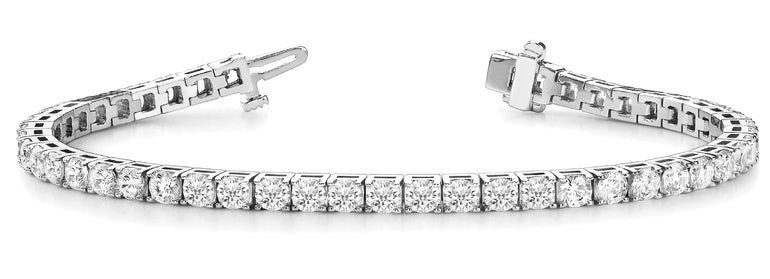 4-Prong Tennis Bracelet (Round) – Radiant Lab Diamond Tennis Bracelet in 18K Gold | Just Brilliant