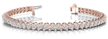 4 Prong Wire Inline Tennis Bracele – Lab Diamond Jewelry in 18K Gold | Just Brilliant – close-up view