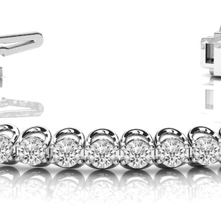 4 Prong Wire Inline Tennis Bracele – Radiant Lab Diamond Jewelry in 18K Gold | Just Brilliant
