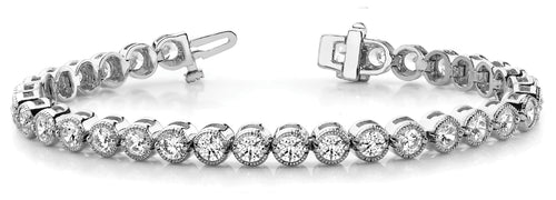 Bezel Set Milgrain Bracelets