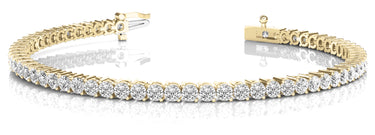 Prong Set Inline Bracelet – Lab Diamond Bracelet in 18K Gold | Just Brilliant – detail view