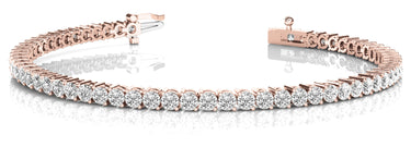 Prong Set Inline Bracelet – Lab Diamond Bracelet in 18K Gold | Just Brilliant – close-up view