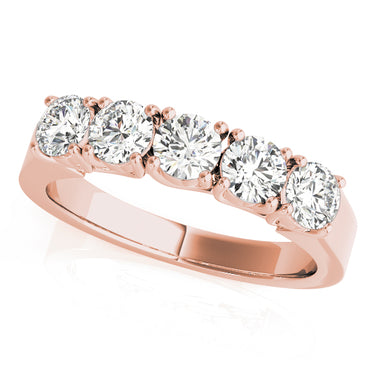 5-Stone Prong Set Wedding Band – Lab Diamond Wedding Band in 18K Gold | Just Brilliant – side view