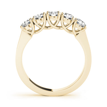 5-Stone Prong Set Wedding Band – Lab Diamond Wedding Band in 18K Gold | Just Brilliant – lifestyle view
