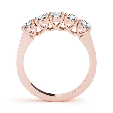 5-Stone Prong Set Wedding Band – Lab Diamond Wedding Band in 18K Gold | Just Brilliant – angle view