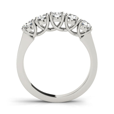 5-Stone Prong Set Wedding Band – Lab Diamond Wedding Band in 18K Gold | Just Brilliant – detail view