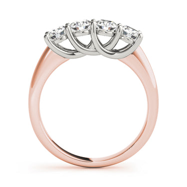Prong Set Trellis Wedding Ring – Lab Diamond Wedding Band in 18K Gold | Just Brilliant – angle view