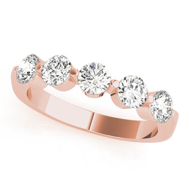 5-Stone Single Shared-Prong Wedding Band – Lab Diamond Wedding Band in 18K Gold | Just Brilliant – side view