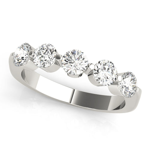 5-Stone Single Shared-Prong Wedding Band
