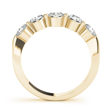 5-Stone Single Shared-Prong Wedding Band – Lab Diamond Wedding Band in 18K Gold | Just Brilliant – lifestyle view