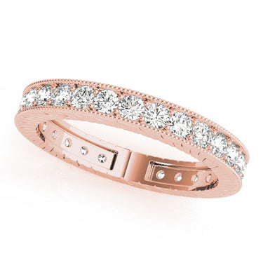 Eternity Milgrain Prong In Channel Wedding Band – Lab Diamond Eternity Band in 18K Gold | Just Brilliant – view 7