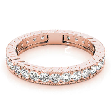 Eternity Milgrain Prong In Channel Wedding Band – Lab Diamond Eternity Band in 18K Gold | Just Brilliant – view 9