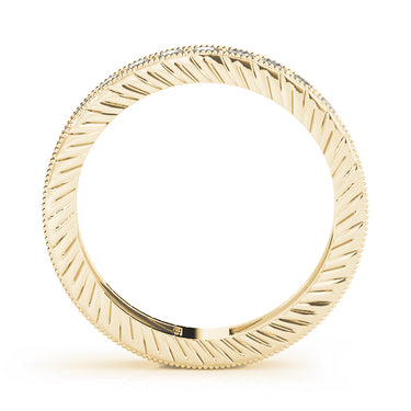 Eternity Milgrain Prong In Channel Wedding Band – Lab Diamond Eternity Band in 18K Gold | Just Brilliant – side view