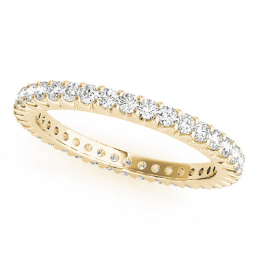 Eternity Prong Wedding Band – Lab Diamond Eternity Band in 18K Gold | Just Brilliant – close-up view