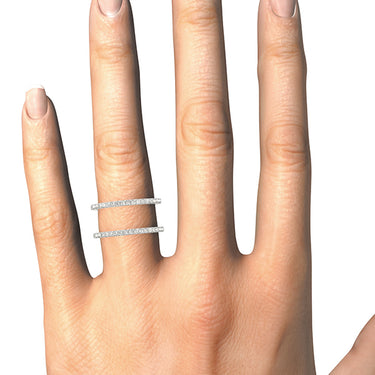Wraps & Inserts Open Concept Wedding Ring – Lab Diamond Wedding Band in 18K Gold | Just Brilliant – lifestyle view
