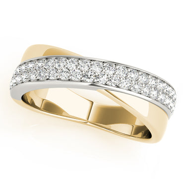 Double Row Twisted Wedding Bands – Lab Diamond Wedding Band in 18K Gold | Just Brilliant – side view