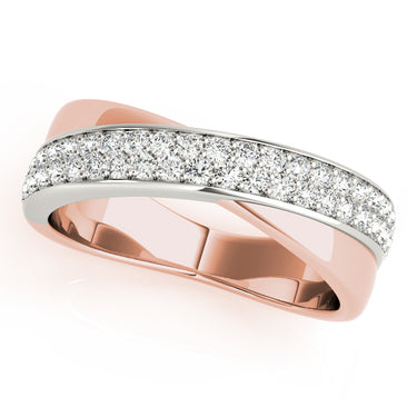 Double Row Twisted Wedding Bands – Lab Diamond Wedding Band in 18K Gold | Just Brilliant – view 9