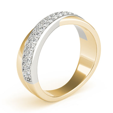 Double Row Twisted Wedding Bands – Lab Diamond Wedding Band in 18K Gold | Just Brilliant – view 8