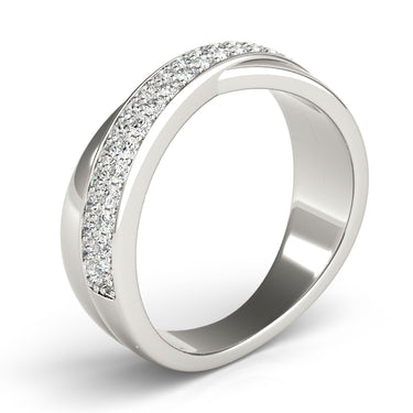 Double Row Twisted Wedding Bands – Lab Diamond Wedding Band in 18K Gold | Just Brilliant – lifestyle view