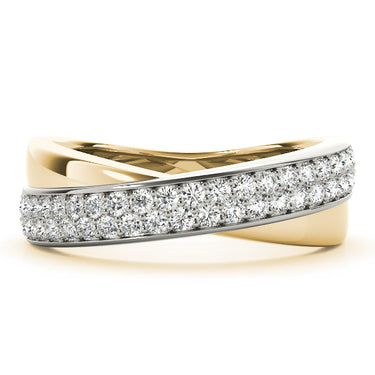 Double Row Twisted Wedding Bands – Lab Diamond Wedding Band in 18K Gold | Just Brilliant – view 7