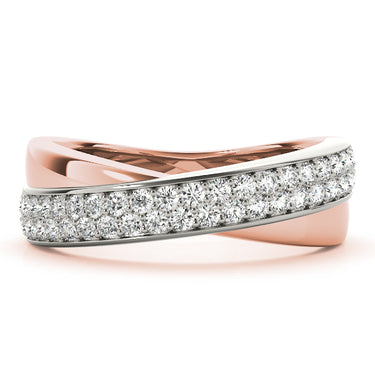 Double Row Twisted Wedding Bands – Lab Diamond Wedding Band in 18K Gold | Just Brilliant – view 11