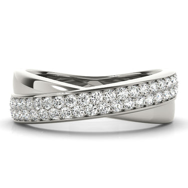 Double Row Twisted Wedding Bands – Lab Diamond Wedding Band in 18K Gold | Just Brilliant – close-up view