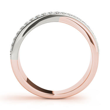Double Row Twisted Wedding Bands – Lab Diamond Wedding Band in 18K Gold | Just Brilliant – view 10
