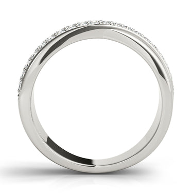 Double Row Twisted Wedding Bands – Lab Diamond Wedding Band in 18K Gold | Just Brilliant – detail view