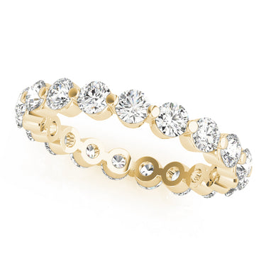 Single Shared-Prong Eternity Band – Lab Diamond Eternity Band in 18K Gold | Just Brilliant – lifestyle view