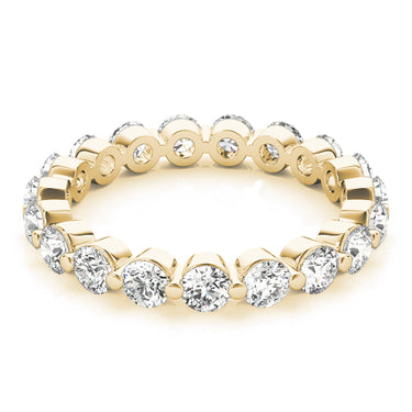 Single Shared-Prong Eternity Band – Lab Diamond Eternity Band in 18K Gold | Just Brilliant – angle view