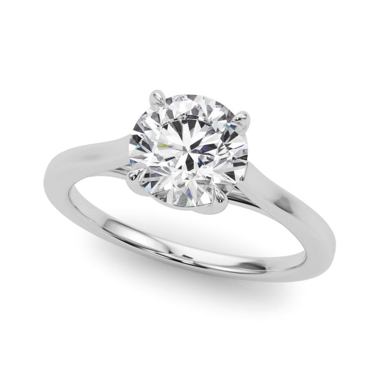 Solitaire Trellis Engagement Ring – Radiant Lab Diamond Engagement Ring in 18K Gold | Just Brilliant