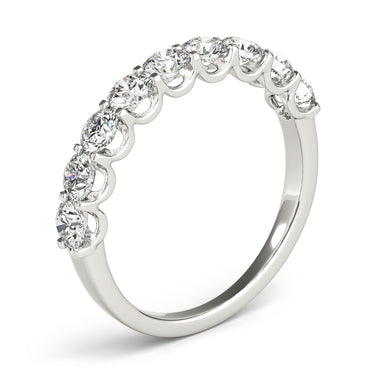 Shared Prong Wedding Band – Lab Diamond Wedding Band in 18K Gold | Just Brilliant – lifestyle view