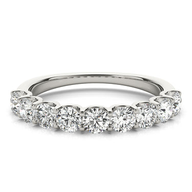 Shared Prong Wedding Band – Lab Diamond Wedding Band in 18K Gold | Just Brilliant – close-up view