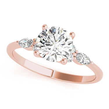 Marquise & Round Accented Engagement Ring – Marquise Lab Diamond Engagement Ring in 18K Gold | Just Brilliant – view 11