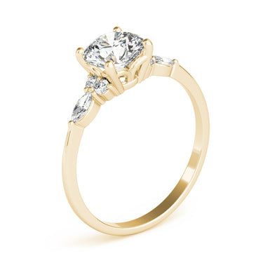 Marquise & Round Accented Engagement Ring – Marquise Lab Diamond Engagement Ring in 18K Gold | Just Brilliant – view 9
