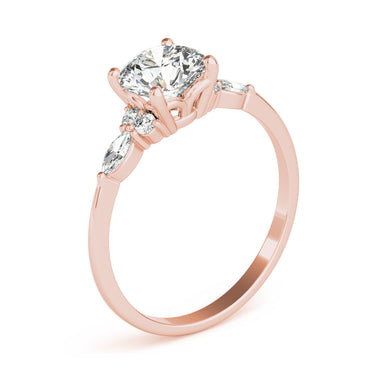Marquise & Round Accented Engagement Ring – Marquise Lab Diamond Engagement Ring in 18K Gold | Just Brilliant – view 14