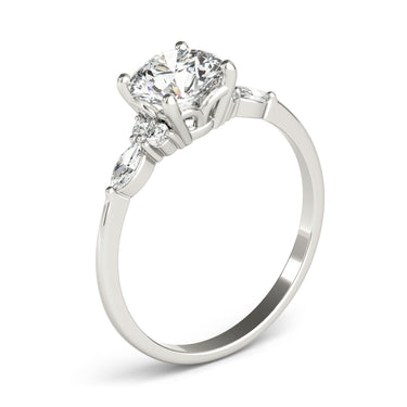 Marquise & Round Accented Engagement Ring – Marquise Lab Diamond Engagement Ring in 18K Gold | Just Brilliant – lifestyle ...