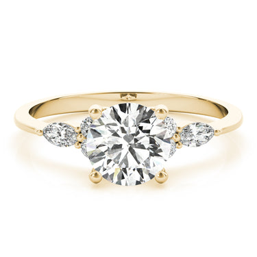 Marquise & Round Accented Engagement Ring – Marquise Lab Diamond Engagement Ring in 18K Gold | Just Brilliant – view 8
