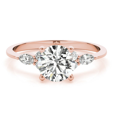 Marquise & Round Accented Engagement Ring – Marquise Lab Diamond Engagement Ring in 18K Gold | Just Brilliant – view 13